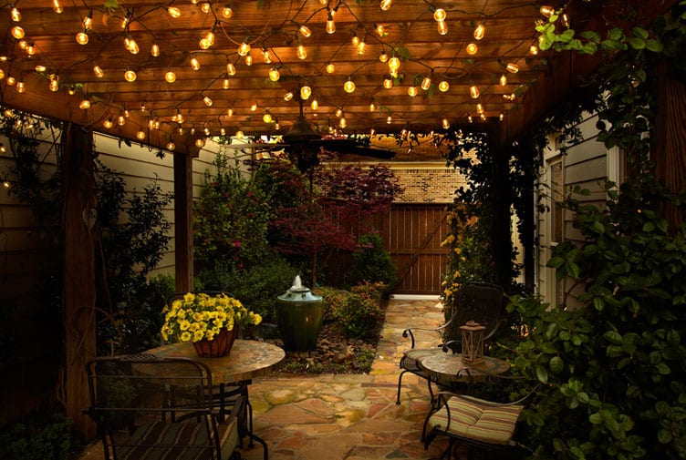 Accent Lighting ideas using String Lights from Mister Sparky Electrician Houston
